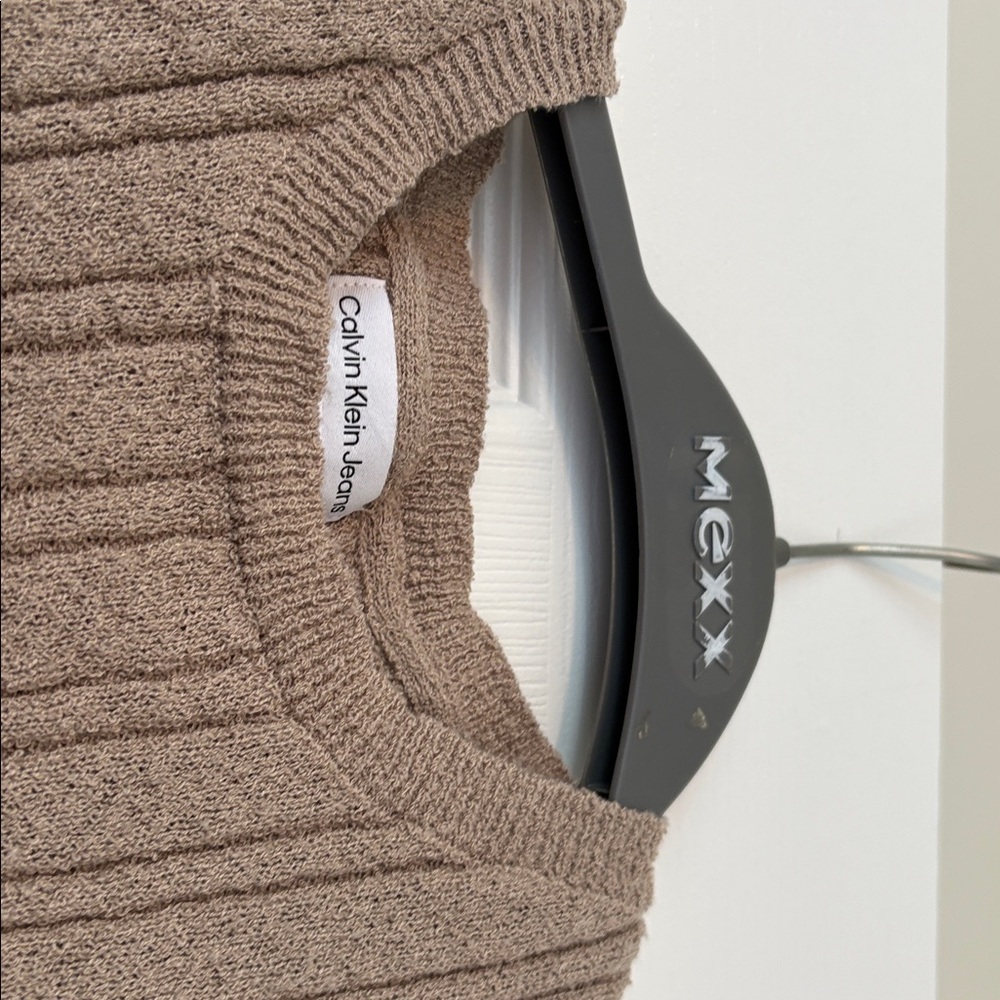 Ribbed Sleeveless Knit Tank in Taupe Brown - Picture 8 of 9